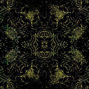 Geometrik dairesel damaske grunge desenli pürüzsüz desen