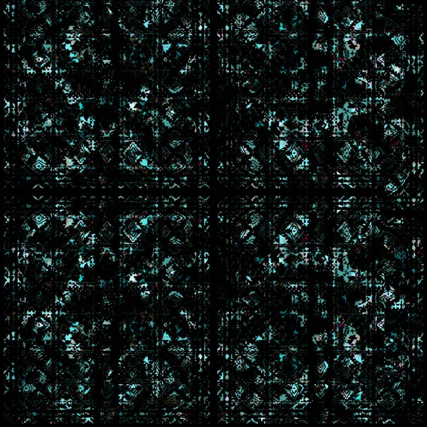 幾何学的サークルシームレスキログランジテクスチャとイカットパターン — ストック写真