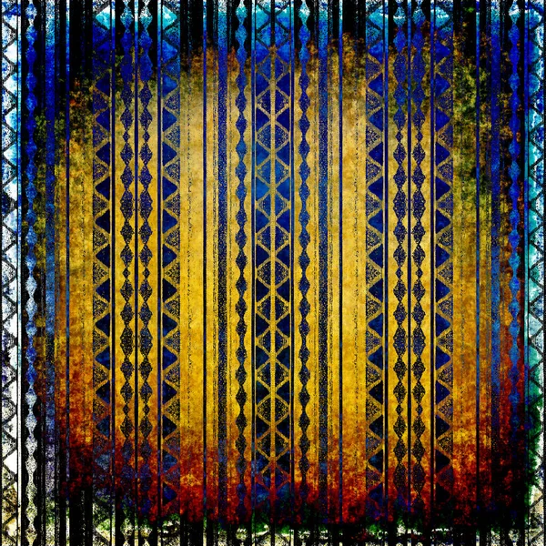 Geometrische Boho Style Tribal Patroon Met Distressed Textuur Effect — Stockfoto