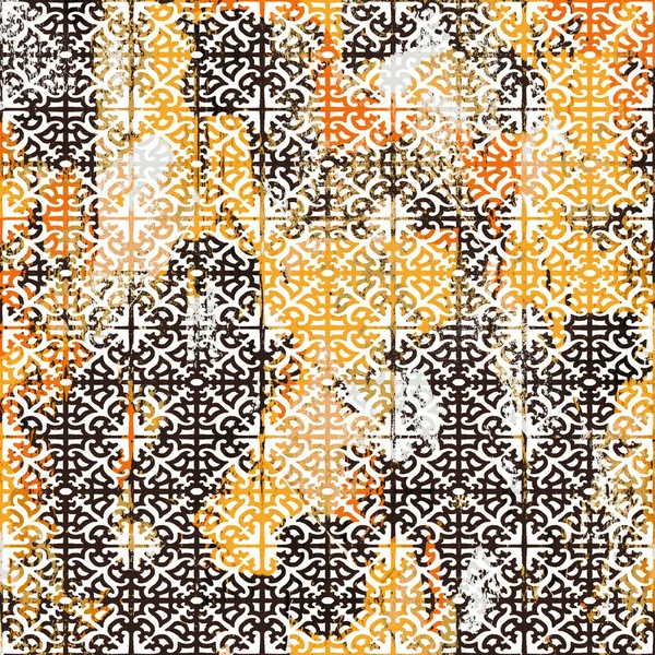 Γεωμετρικό Στυλ Boho Φυλετικό Μοτίβο Ταλαιπωρημένη Υφή Και Αποτέλεσμα — Φωτογραφία Αρχείου