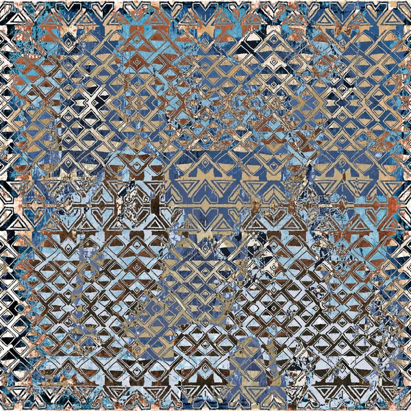 Modello Geometrico Boho Style Tribal Con Texture Effetto Angosciati — Foto Stock