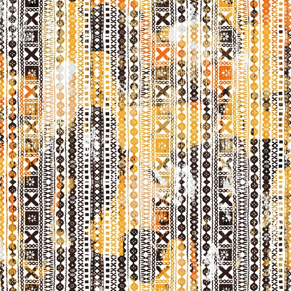 Geometrische Boho Style Tribal Patroon Met Distressed Textuur Effect — Stockfoto