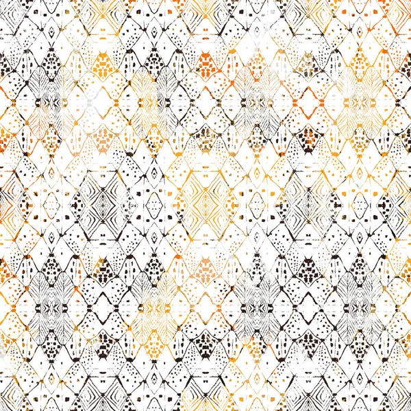 Geometrische Boho Style Tribal Patroon Met Distressed Textuur Effect — Stockfoto