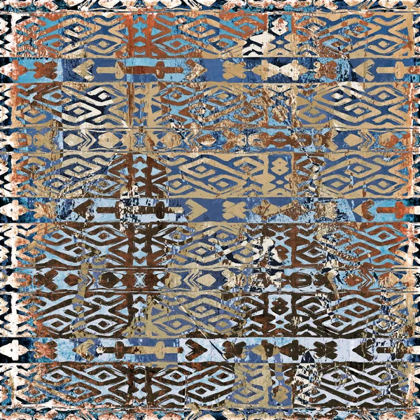 Geometriska Boho Style Tribal Mönster Med Bekymrad Struktur Och Effekt — Stockfoto