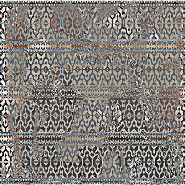 Modello Geometrico Boho Style Tribal Con Texture Effetto Angosciati — Foto Stock