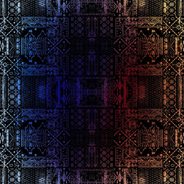 Geometrische Boho Style Tribal Patroon Met Distressed Textuur Effect — Stockfoto