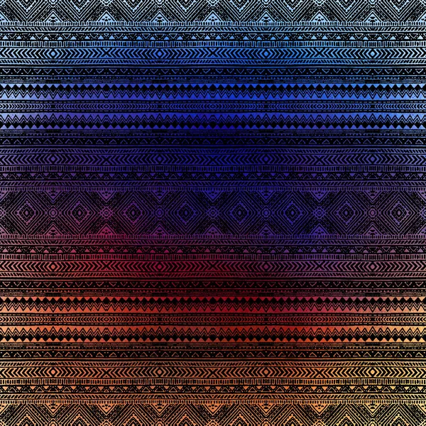 Geometric Boho Style Tribal Pattern Distressed Texture Effect — Stock Photo, Image