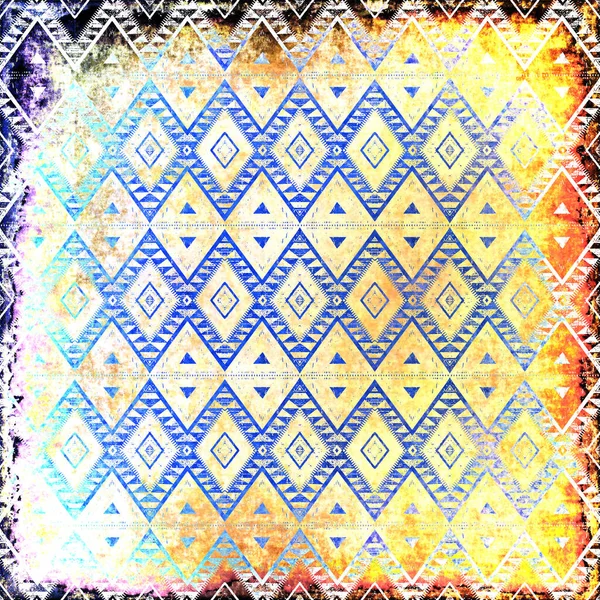 Geometrische Boho Style Tribal Patroon Met Distressed Textuur Effect — Stockfoto