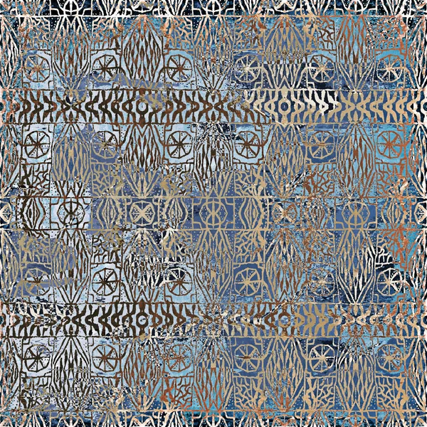 Modello Geometrico Boho Style Tribal Con Texture Effetto Angosciati — Foto Stock