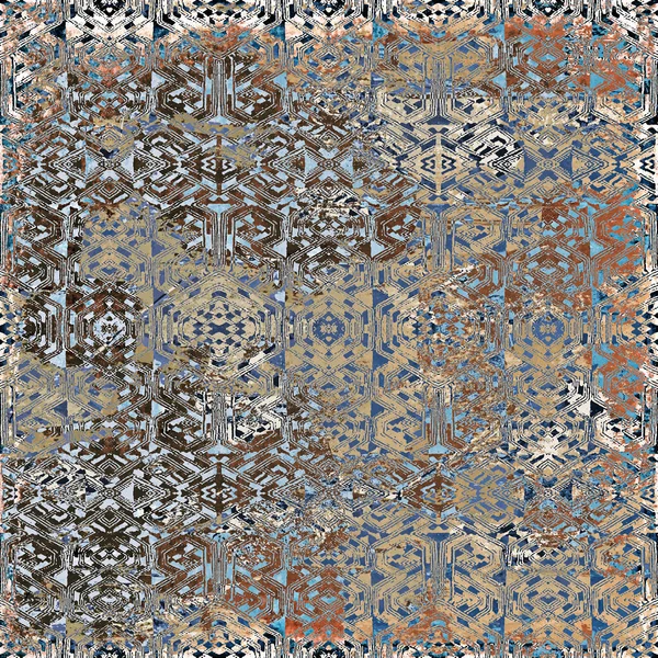 Modello Geometrico Boho Style Tribal Con Texture Effetto Angosciati — Foto Stock