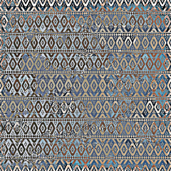 Modello Geometrico Boho Style Tribal Con Texture Effetto Angosciati — Foto Stock