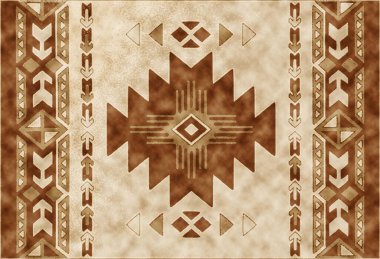 Halı Vintage Biçimli Kabile Şablonu