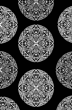 Halı Vintage Biçimli Kabile Şablonu