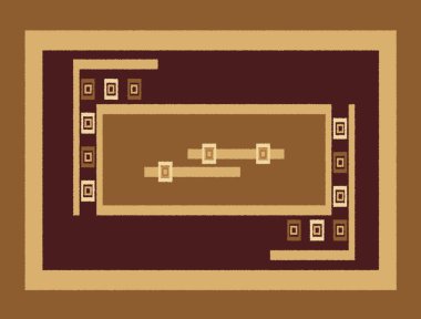 Halı ve banyo Vintage Kabile tasarımı deseni ve sıkıntılı doku ve efekt