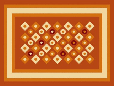 Halı ve banyo Vintage Kabile tasarımı deseni ve sıkıntılı doku ve efekt