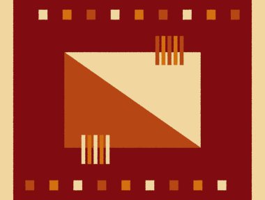 Halı ve banyo Vintage Kabile tasarımı deseni ve sıkıntılı doku ve efekt