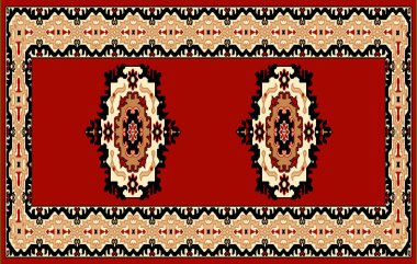 Halı ve banyo Vintage Kabile tasarımı deseni ve sıkıntılı doku ve efekt