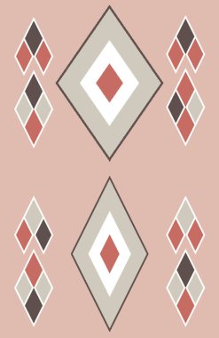 Halı ve banyo paspası Boho stili kabile tasarımı deseni.