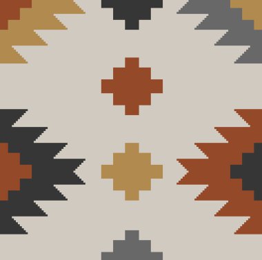 Halı ve banyo paspası Boho stili kabile tasarımı deseni.