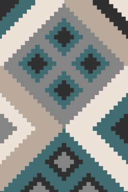 Halı ve banyo paspası Boho stili kabile tasarımı deseni.