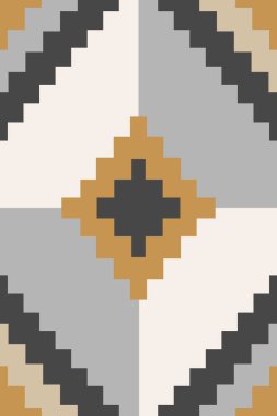 Halı ve banyo paspası Boho stili kabile tasarımı deseni.