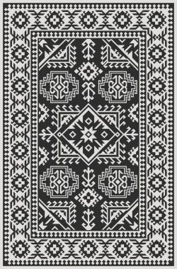 Halı ve banyo paspası Boho stili kabile tasarımı deseni.