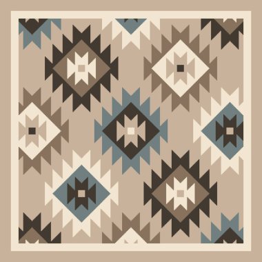 Halı ve banyo paspası Boho stili kabile tasarımı deseni.