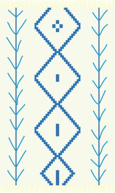 Halı ve banyo paspası Boho stili kabile tasarımı deseni.