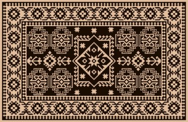 Halı banyosu ve Rug Boho tarzı etnik tasarım desenleri.