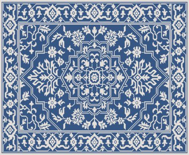 Halı banyosu ve Rug Boho tarzı etnik tasarım desenleri.