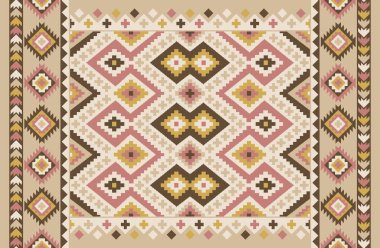 Halı banyosu ve Rug Boho tarzı etnik tasarım desenleri.