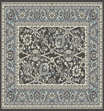 Halı banyosu ve Rug Boho tarzı etnik tasarım desenleri.