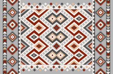 Halı banyosu ve Rug Boho tarzı etnik tasarım desenleri.