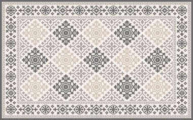 Halı banyosu ve Rug Boho tarzı etnik tasarım desenleri.