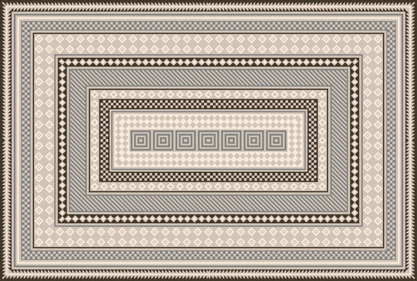 Carpet bathmat and Rug Boho Style ethnic design pattern with distressed texture and effect