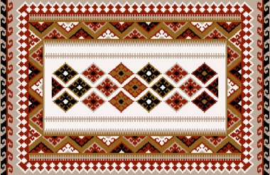 Halı banyosu ve Rug Boho tarzı etnik tasarım desenleri.