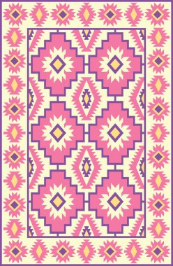 Halı banyosu ve Rug Boho tarzı etnik tasarım desenleri.