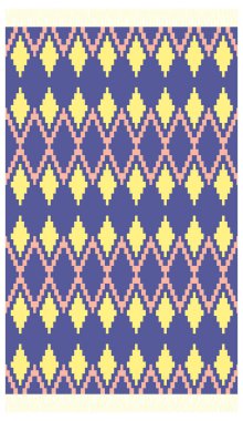 Halı banyosu ve Rug Boho tarzı etnik tasarım desenleri.