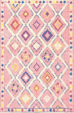 Halı banyosu ve Rug Boho tarzı etnik tasarım desenleri.