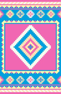 Halı banyosu ve Rug Boho tarzı etnik tasarım desenleri.