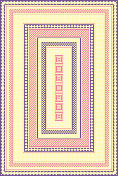 Carpet bathmat and Rug Boho Style ethnic design pattern with distressed texture and effect