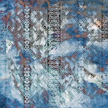 Sıkıntılı dokusu ve rengi olan geometrik tekrarlama deseni