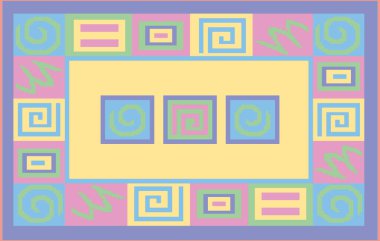 Halı banyosu ve Rug Boho tarzı etnik tasarım desenleri.