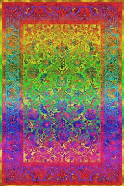 Halı banyosu ve Rug Boho tarzı etnik tasarım desenleri.