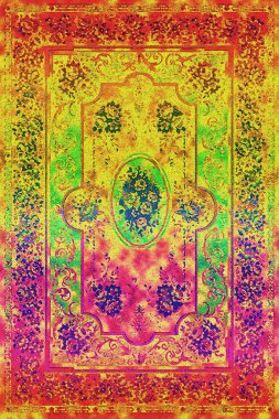 Halı banyosu ve Rug Boho tarzı etnik tasarım desenleri.