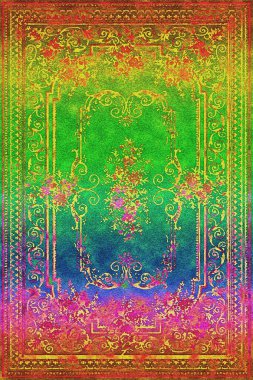 Halı banyosu ve Rug Boho tarzı etnik tasarım desenleri.