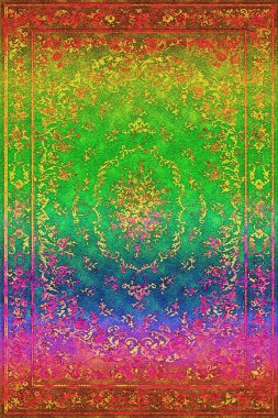 Halı banyosu ve Rug Boho tarzı etnik tasarım desenleri.