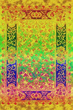 Halı banyosu ve Rug Boho tarzı etnik tasarım desenleri.