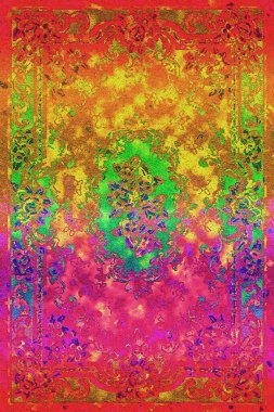 Halı banyosu ve Rug Boho tarzı etnik tasarım desenleri.