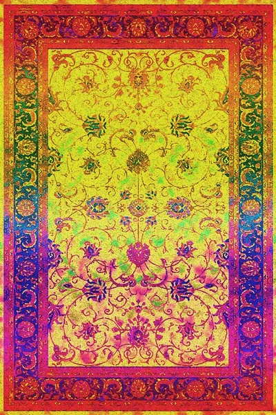 Carpet Bathmat Rug Boho Style Ethnic Design Pattern Distressed Texture — Stock Photo, Image